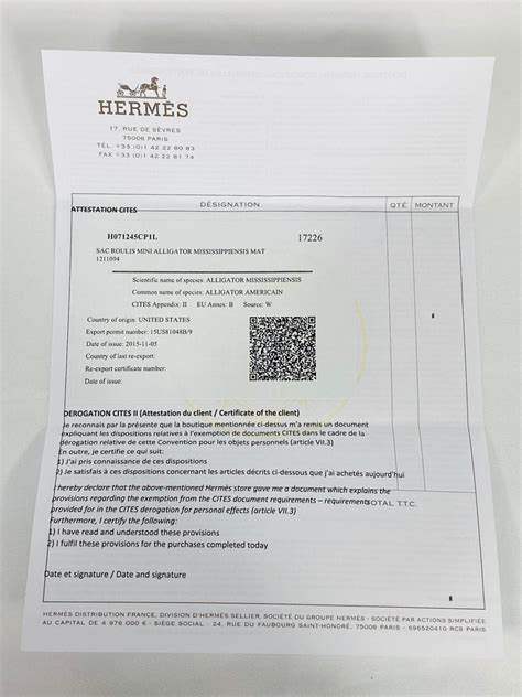 hermes cites certificate|hermes crocodile.